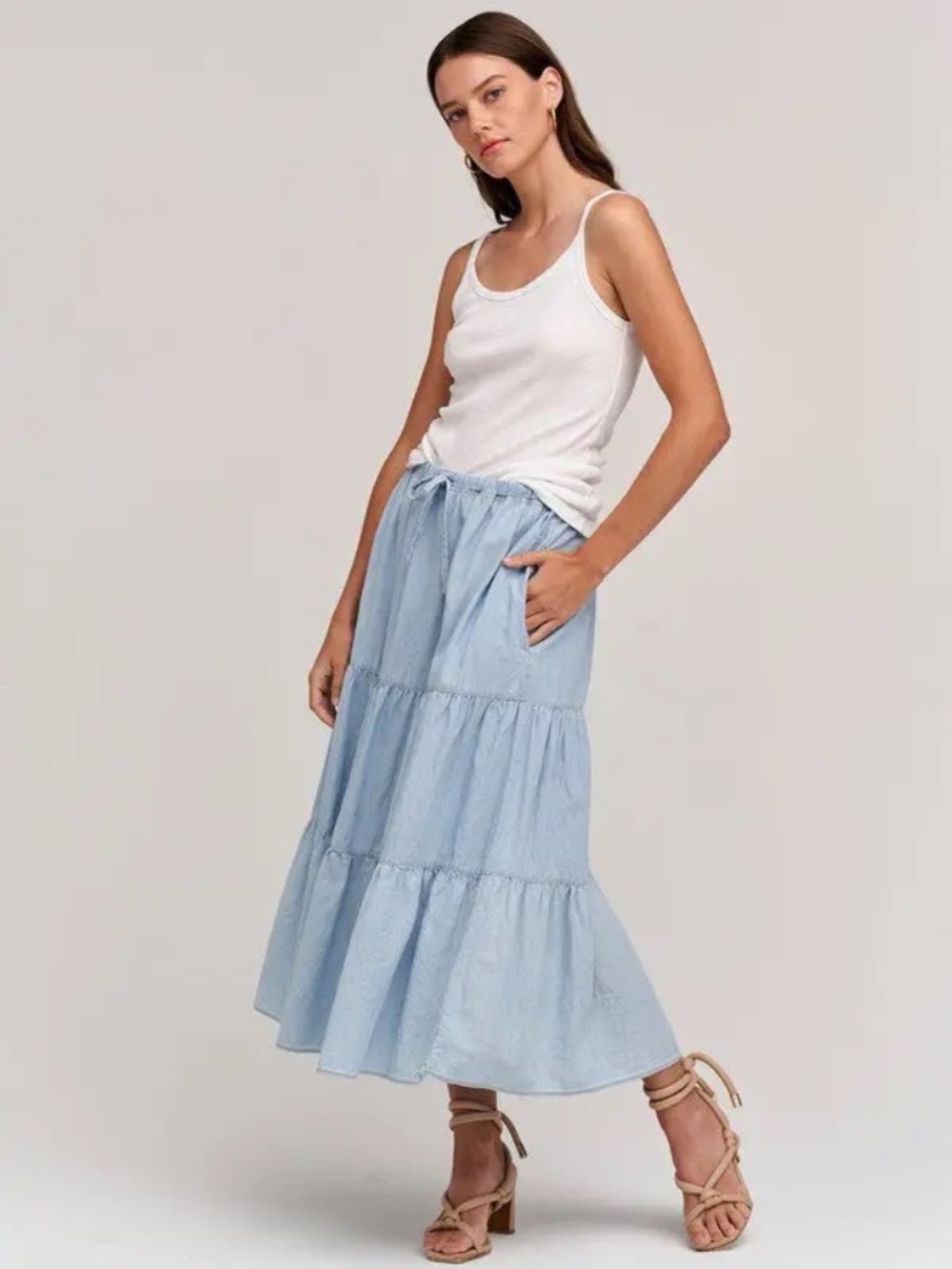 Velvet by Graham and Spencer Simone chambray denim skirt size small
